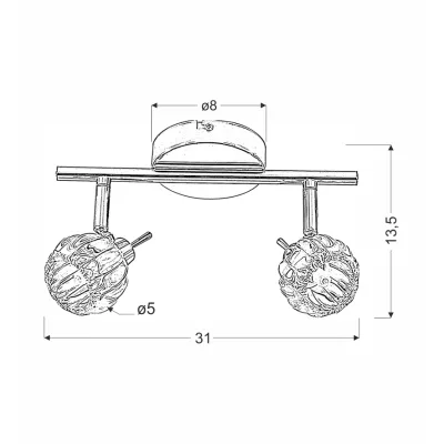 Nástenné / stropné bodové osvetlenie BOMBOLA - 2xG9, 40W, chrómované / číre