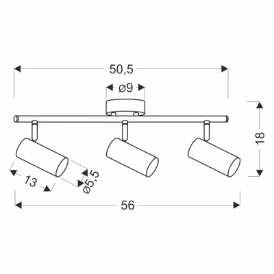 Stropné bodové svietidlo COLLY - 3xGU10, 15W, biele
