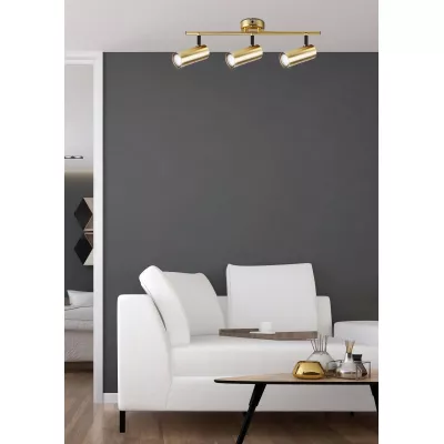 Stropné bodové svietidlo COLLY - 3xGU10, 15W, mosadzné