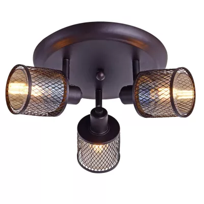Stropné bodové okrúhle osvetlenie CANABER - 3xE14, 40W, hnedé / zlaté