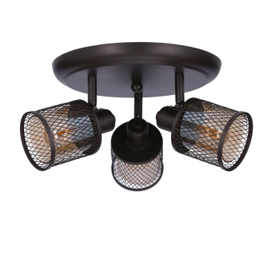 Stropné bodové okrúhle osvetlenie CANABER - 3xE14, 40W, hnedé / zlaté