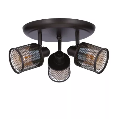 Stropné bodové okrúhle osvetlenie CANABER - 3xE14, 40W, hnedé / zlaté