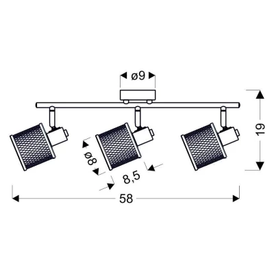 Stropné bodové osvetlenie CANABER - 3xE14, 40W, hnedé / zlaté
