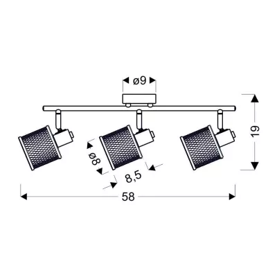 Stropné bodové osvetlenie CANABER - 3xE14, 40W, hnedé / zlaté
