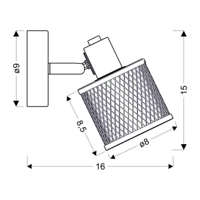 Nástenné bodové osvetlenie CANABERA - 1xE14, 40W, hnedé / zlaté