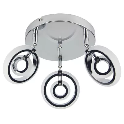 Stropné bodové LED svetlo CELT - 3x6W, 3000K (teplá biela), chrómované