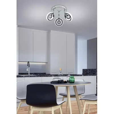Stropné bodové LED svetlo CELT - 3x6W, 3000K (teplá biela), chrómované
