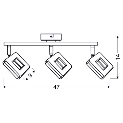 Stropné bodové LED svietidlo CYNTHIA - 3x5W, 3000K (teplá biela), chrómované