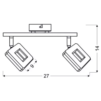 Nástenné bodové LED osvetlenie CYNTHIA - 2x5W, 3000K (teplá biela), chrómované
