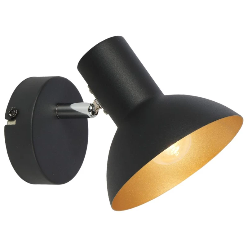 Bodové nástenné osvetlenie DISO - 1xE27, 40W, čierne / zlaté