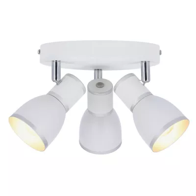 Bodové stropné okrúhle osvetlenie FIDO - 3xE14, 40W, chrómované / biele