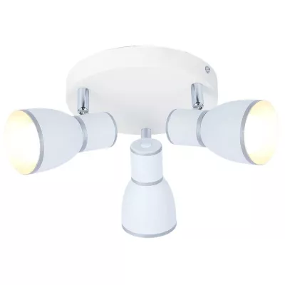 Bodové stropné okrúhle osvetlenie FIDO - 3xE14, 40W, chrómované / biele