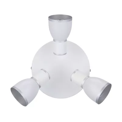 Bodové stropné okrúhle osvetlenie FIDO - 3xE14, 40W, chrómované / biele