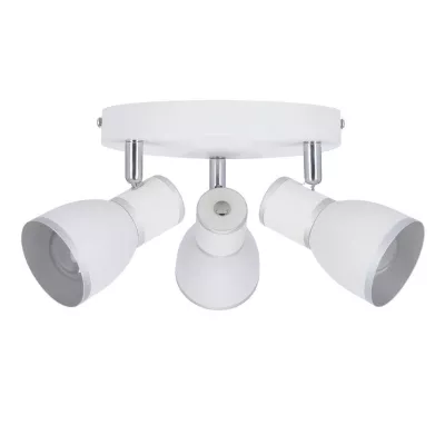 Bodové stropné okrúhle osvetlenie FIDO - 3xE14, 40W, chrómované / biele