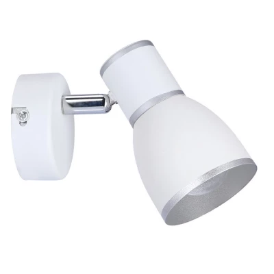 Bodové nástenné osvetlenie FIDO - 1xE14, 40W, chrómované / biele