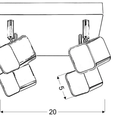 LED stropné bodové osvetlenie FORMA - 4x4W, 3000K (teplé biele), chrómované