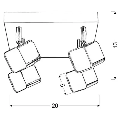 LED stropné bodové osvetlenie FORMA - 4x4W, 3000K (teplé biele), chrómované