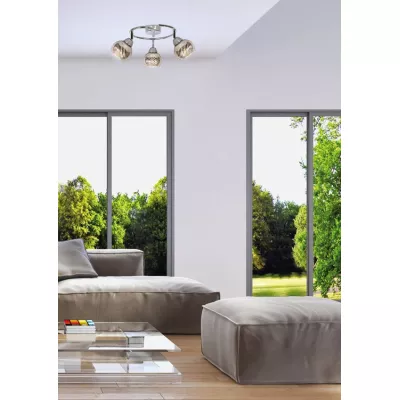 Stropné moderné bodové LED osvetlenie FORT - 3xE14, 10W, chrómované