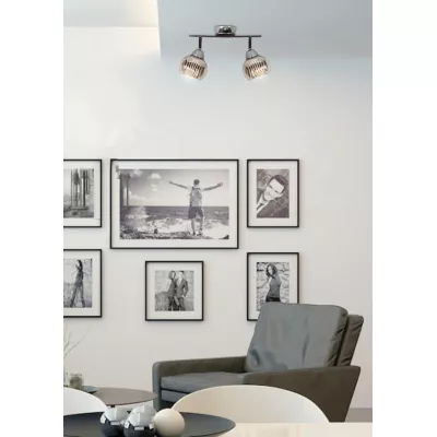 Nástenné / stropné bodové LED osvetlenie FORT - 2xE14, 10W, chrómované