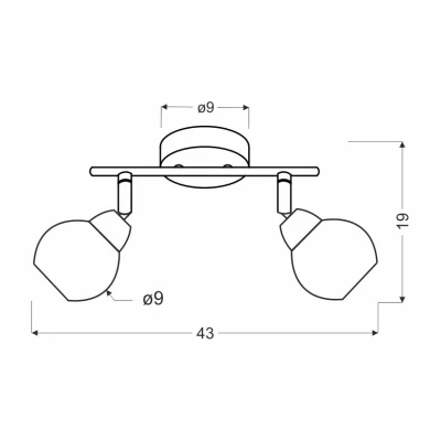 Nástenné / stropné bodové LED osvetlenie FORT - 2xE14, 10W, chrómované
