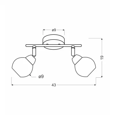 Nástenné / stropné bodové LED osvetlenie FORT - 2xE14, 10W, chrómované