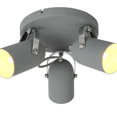Okrúhle stropné bodové loftové svietidlo GRAY - 3xE14, 40W, šedé