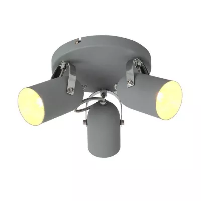 Okrúhle stropné bodové loftové svietidlo GRAY - 3xE14, 40W, šedé