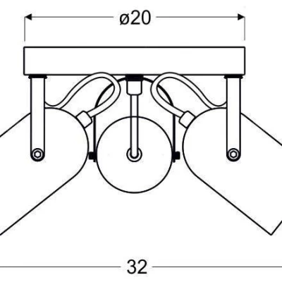Okrúhle stropné bodové loftové svietidlo GRAY - 3xE14, 40W, šedé