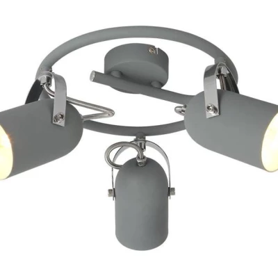 Kruhové stropné bodové loftové svietidlo GRAY - 3xE14, 40W, šedé