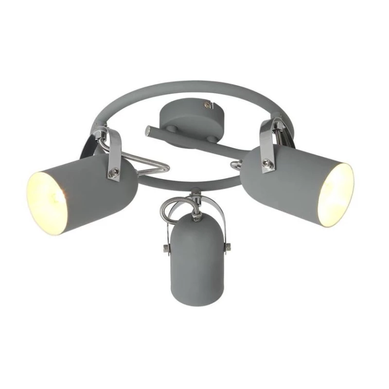 Kruhové stropné bodové loftové svietidlo GRAY - 3xE14, 40W, šedé