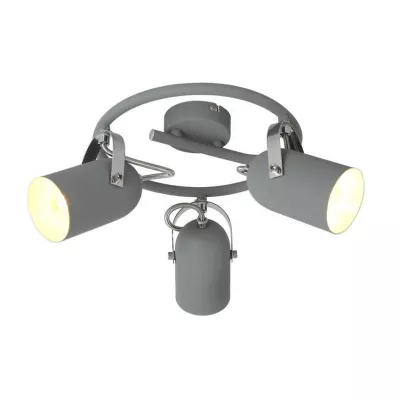 Kruhové stropné bodové loftové svietidlo GRAY - 3xE14, 40W, šedé