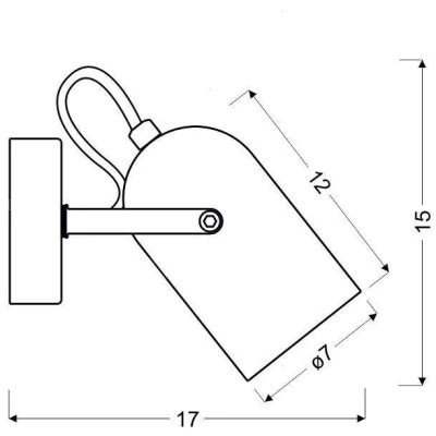 Nástenné bodové loftové svietidlo GRAY - 1xE14, 40W, šedé