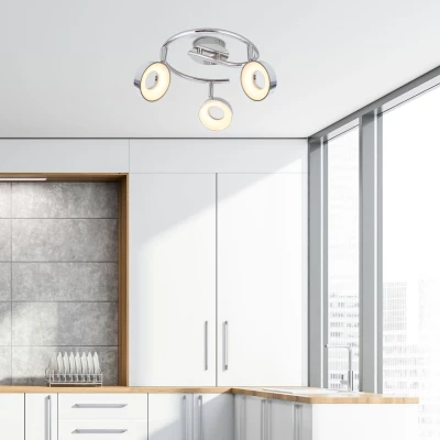 LED designové stropné bodové svietidlo ISLA - 3x4W, 3000K (teplá biela), chrómované