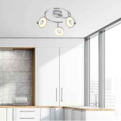 LED designové stropné bodové svietidlo ISLA - 3x4W, 3000K (teplá biela), chrómované