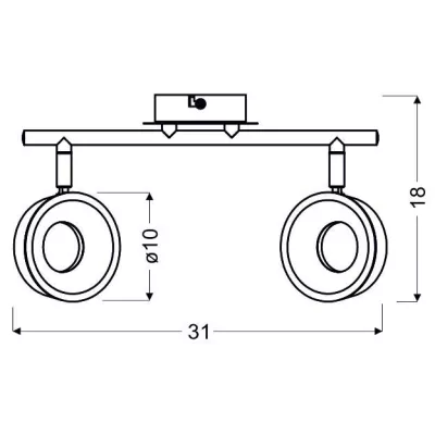 LED stropné / nástenné bodové osvetlenie ISLA - 2x4W, 3000K (teplá biela), chrómované