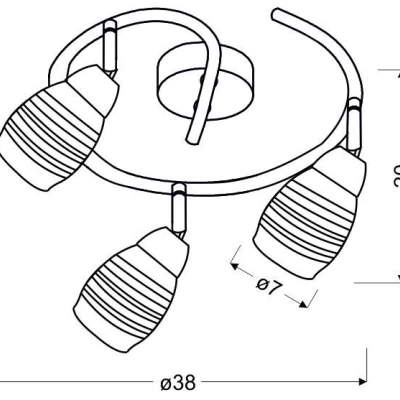 Bodové stropné LED osvetlenie JUBILAT - 3xE14, 10W, chrómované, okrúhle
