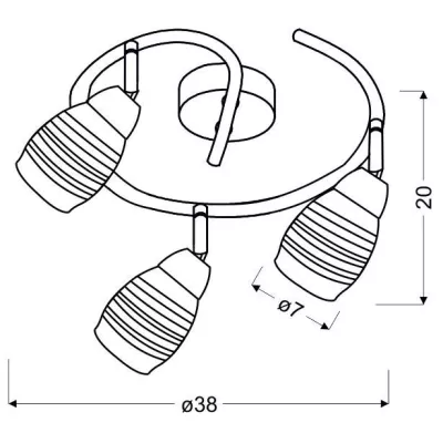 Bodové stropné LED osvetlenie JUBILAT - 3xE14, 10W, chrómované, okrúhle