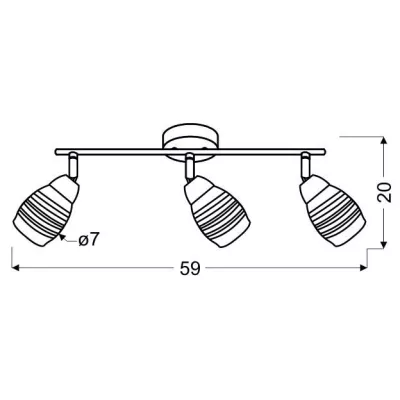 Bodové stropné LED osvetlenie JUBILAT - 3xE14, 10W, chrómované