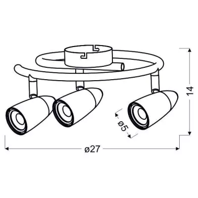 Stropné bodové LED osvetlenie LIBERTY - 3x4W, 3000K (teplá biela), chrómované