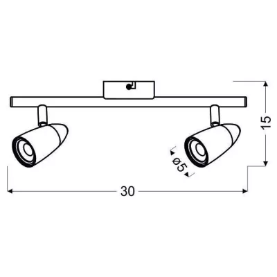 Nástenné / stropné bodové LED svetlo LIBERTY - 2x4W, 3000K (teplá biela), chrómované