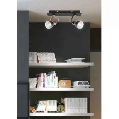 Nástenné / stropné bodové svetlo MARKUS - 2xGU10, 50W, čierne / medené