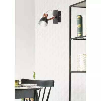 Nástenné bodové svetlo MARKUS - 1xGU10, 50W, čierne / medené