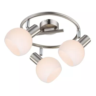 Bodové LED stropné svetlo MAURO - 3xE14, 4W, RGB, kruhové, strieborné / biele