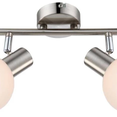 Bodové LED nástenné / stropné svetlo MAURO - 2xE14, 4W, RGB, strieborné / biele