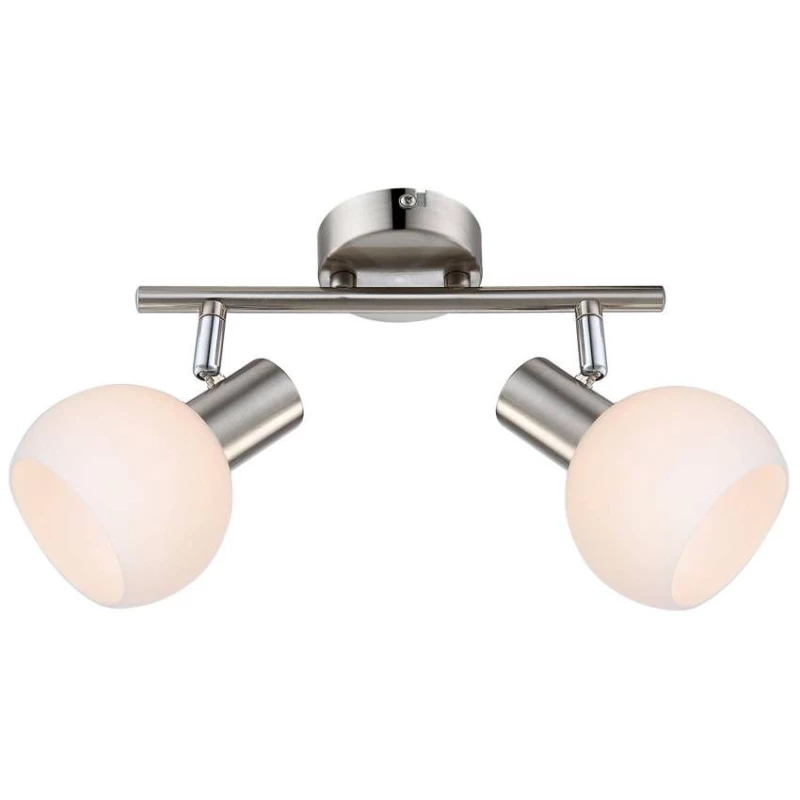 Bodové LED nástenné / stropné svetlo MAURO - 2xE14, 4W, RGB, strieborné / biele