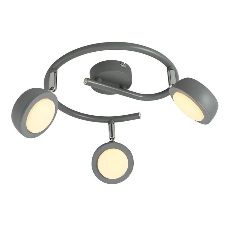 LED stropné bodové svietidlo MILD - 3x6W, 3000K (teplá biela), šedé