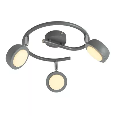 LED stropné bodové svietidlo MILD - 3x6W, 3000K (teplá biela), šedé