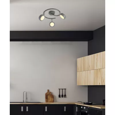 LED stropné bodové svietidlo MILD - 3x6W, 3000K (teplá biela), šedé