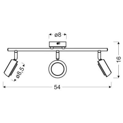 LED stropné bodové osvetlenie MILD - 3x6W, 3000K (teplá biela), šedé
