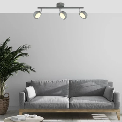 LED stropné bodové osvetlenie MILD - 3x6W, 3000K (teplá biela), šedé